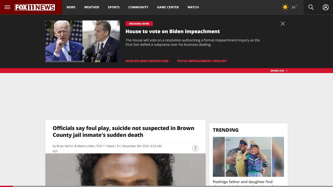 Probe begins on Brown County jail inmate's sudden death